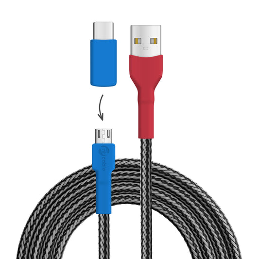 Helmkasuar USB A - Micro USB + USB C