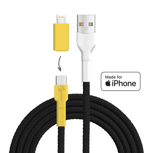 Yellow-rumped flycatcher USB A - USB C + Lightning (iPhone)