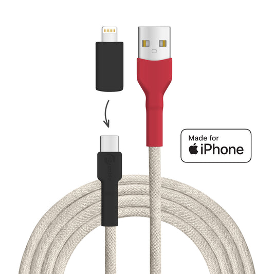 White-backed Woodpecker USB A - USB C + Lightning (iPhone)