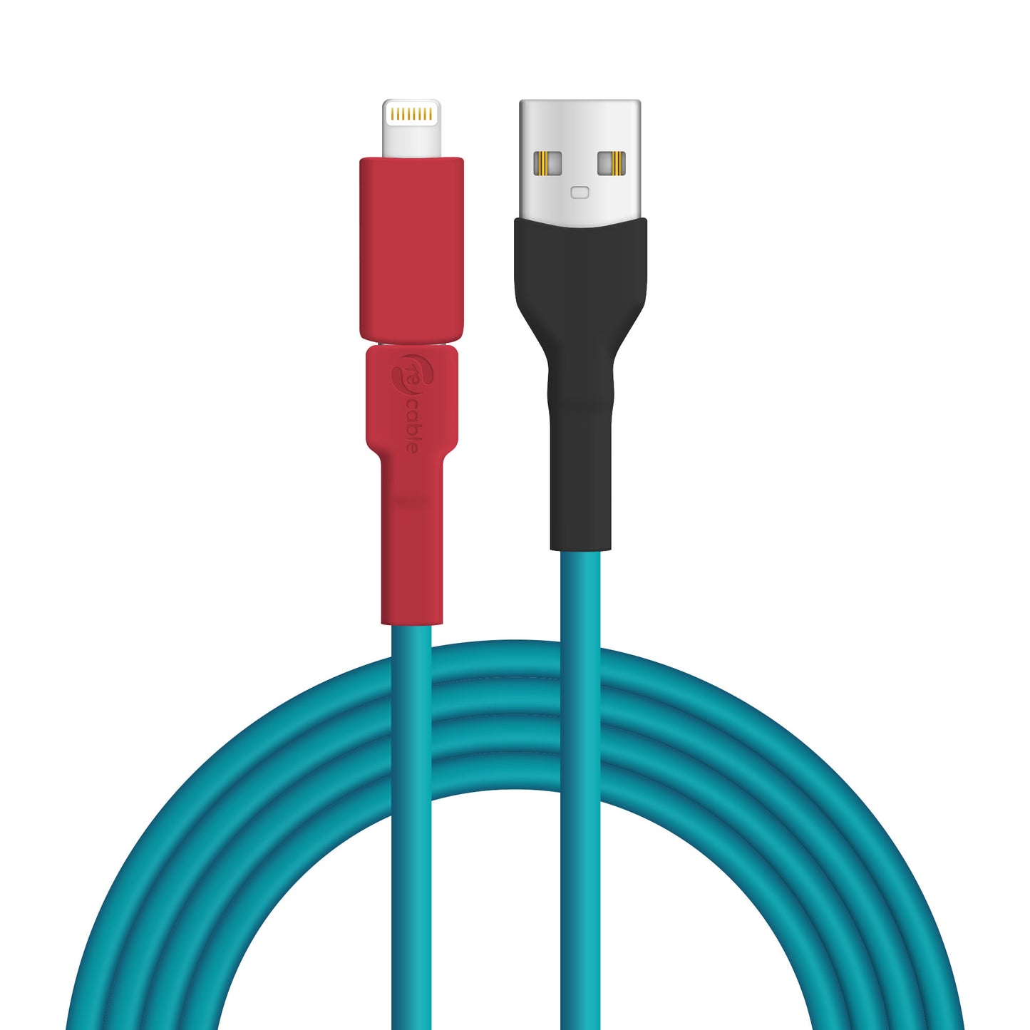 Turquoise Naschvogel USB A - USB C + Lightning (iPhone)