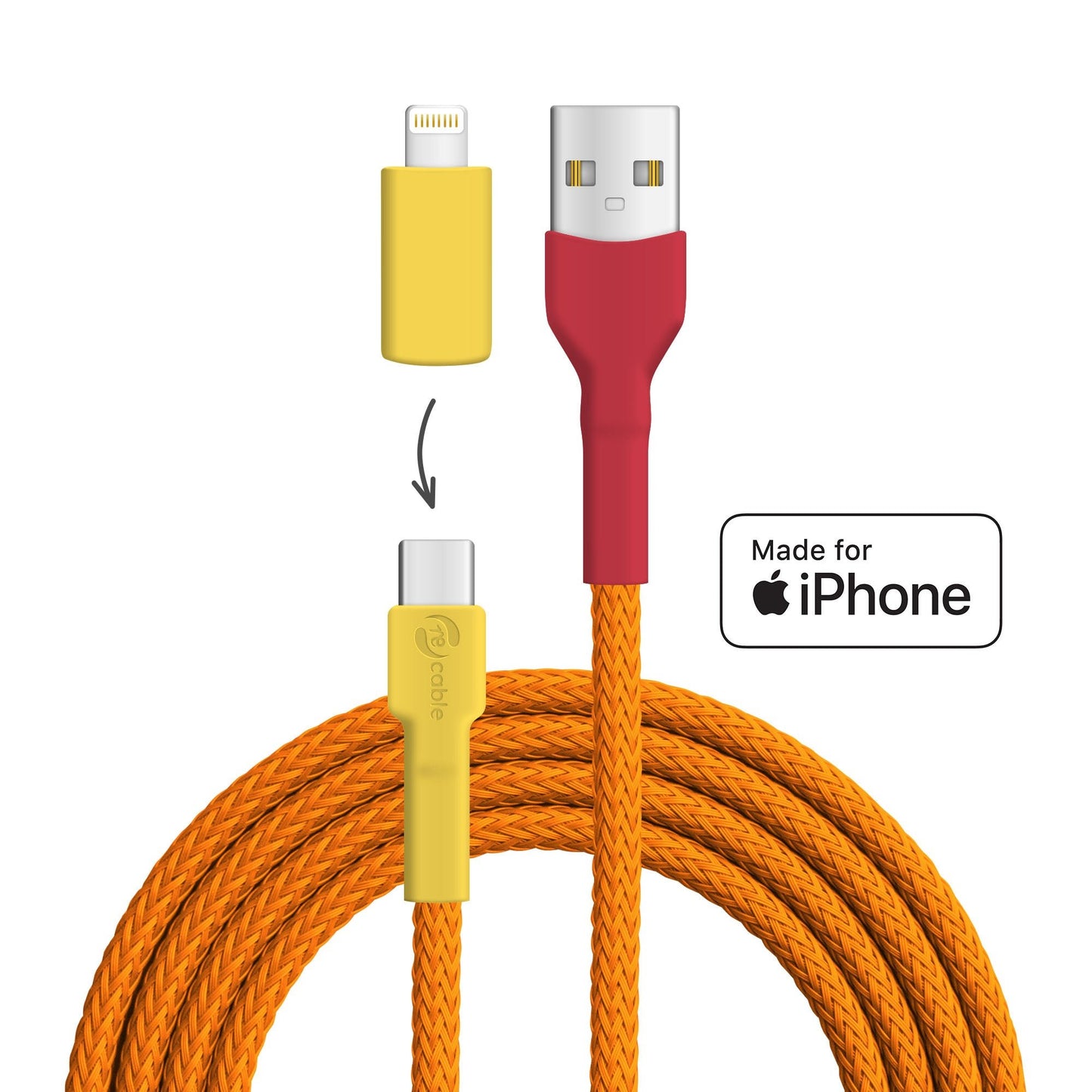 Flame bowerbird  USB A - USB C + Lightning (iPhone)