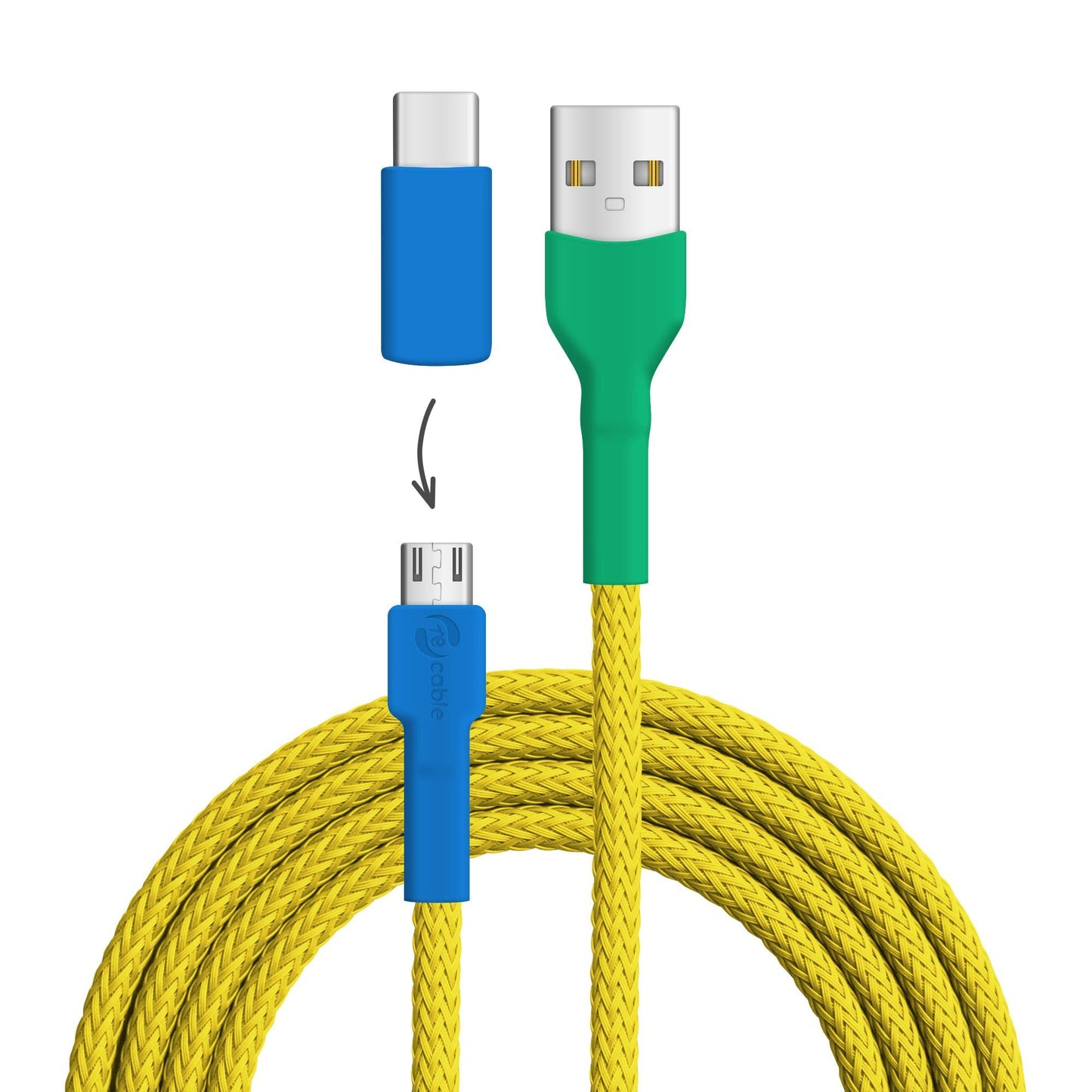 Yellow chest tare USB A - Micro USB + USB C