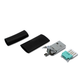 USB A Stecker schwarz in Einzelteilen, mit zusätzlichem kleinen Schrumpfschlauch für die Reparatur (lötfrei/ crimpen) dünner USB 2.0 Kabel